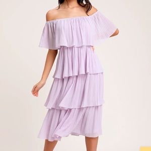 Lavender Lulus Off the Shoulder Dress